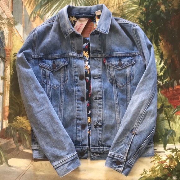 Levi’s Trucker Jean Jacket Waikiki lined sz S - Picture 2 of 10